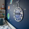 Cartel Madera Infantil Espacio Personalizado - Brilla en la Oscuridad