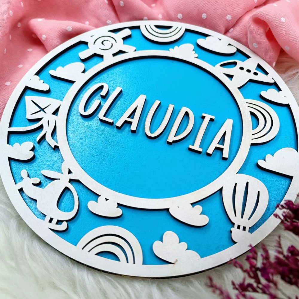 Cartel Madera Infantil Viajes y Vehículos - Personalizado con Nombre - Imagen 3