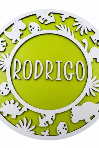 Cartel Redondo Temática Dinosaurios y Jungla