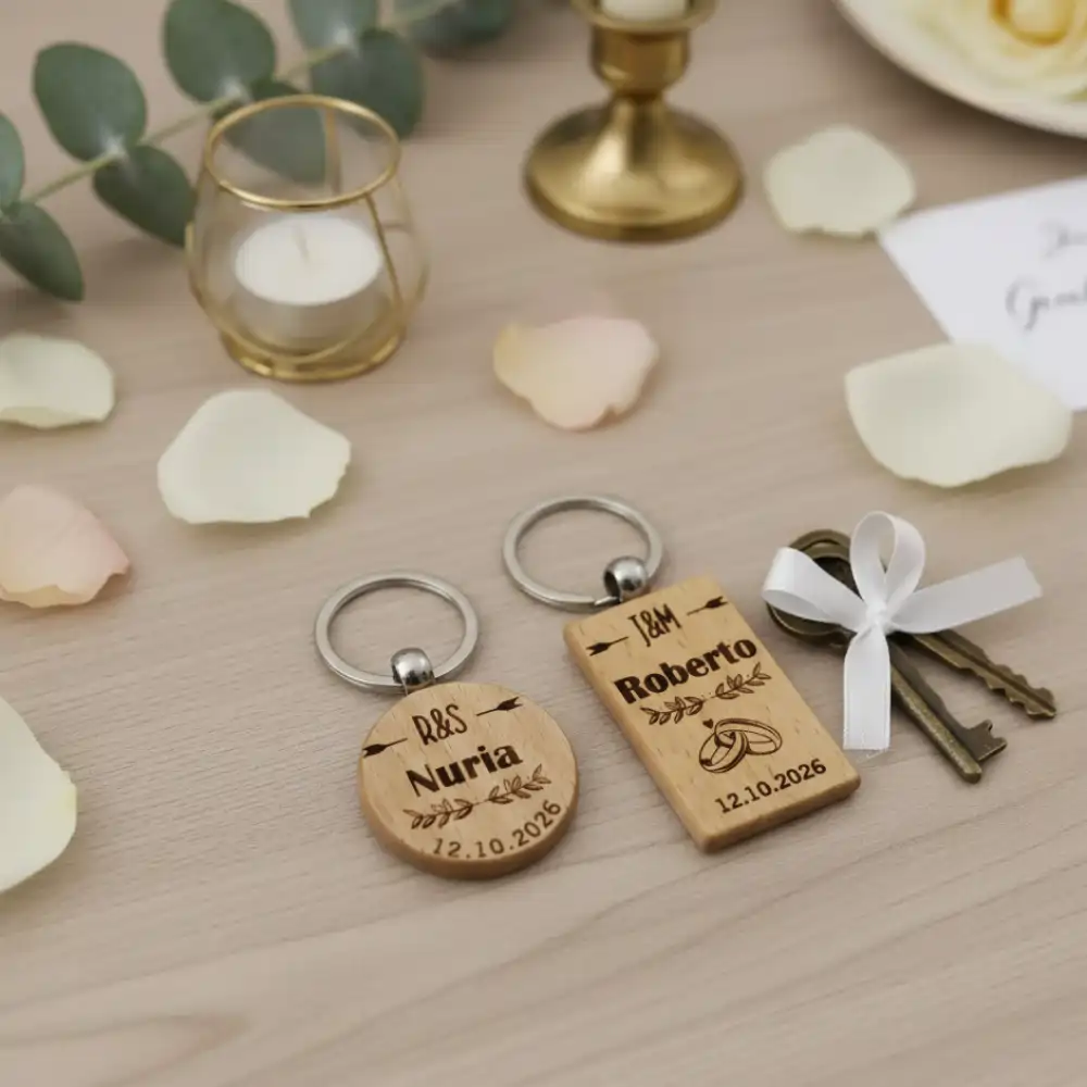 Llaveros de Madera Personalizados - Marcasitios y Regalo 3 en 1