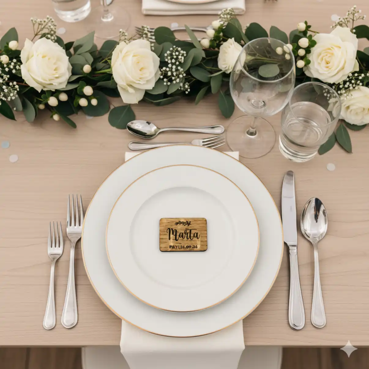 Marcasitios Personalizado de Madera - El Detalle 2 en 1 que Enamorará a tus Invitados