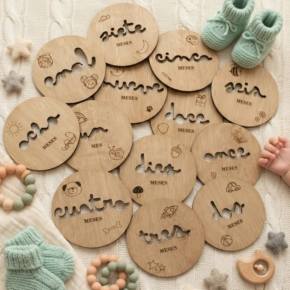 Placas Cumplemes Caladas - Para el Primer Año del Bebé